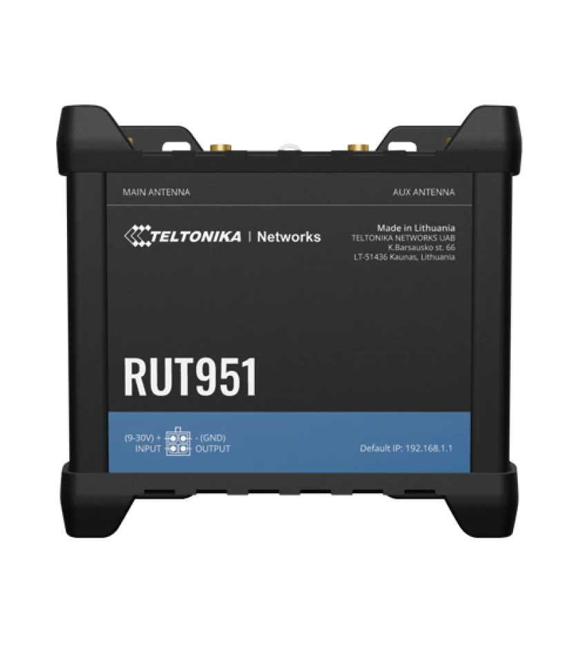 Teltonika RUTX11100400 Model RUTX11 Industrial Cellular Router; Dual SIM;  for use with USA Carriers; Comes with US PSU; WI-FI & BT; 4 x Ethernet